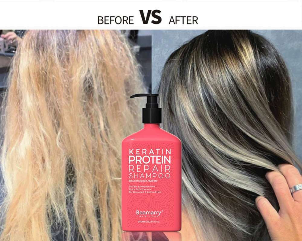 Before and after using Keratin Protein Repair