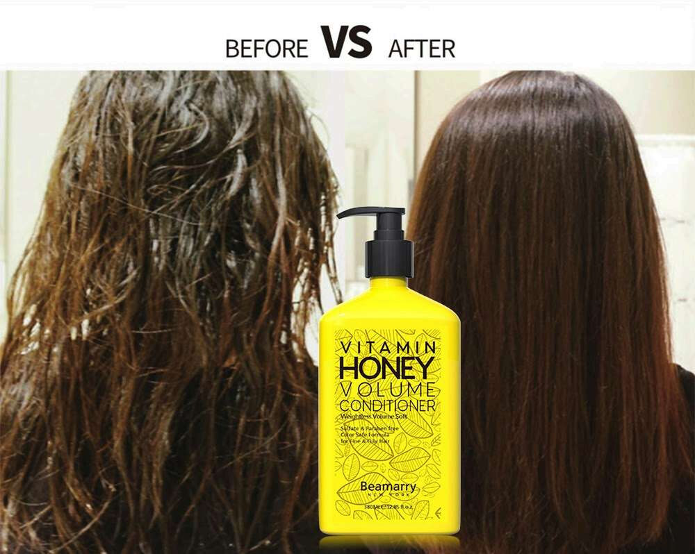 Before and after using Vitamin Honey Volume
